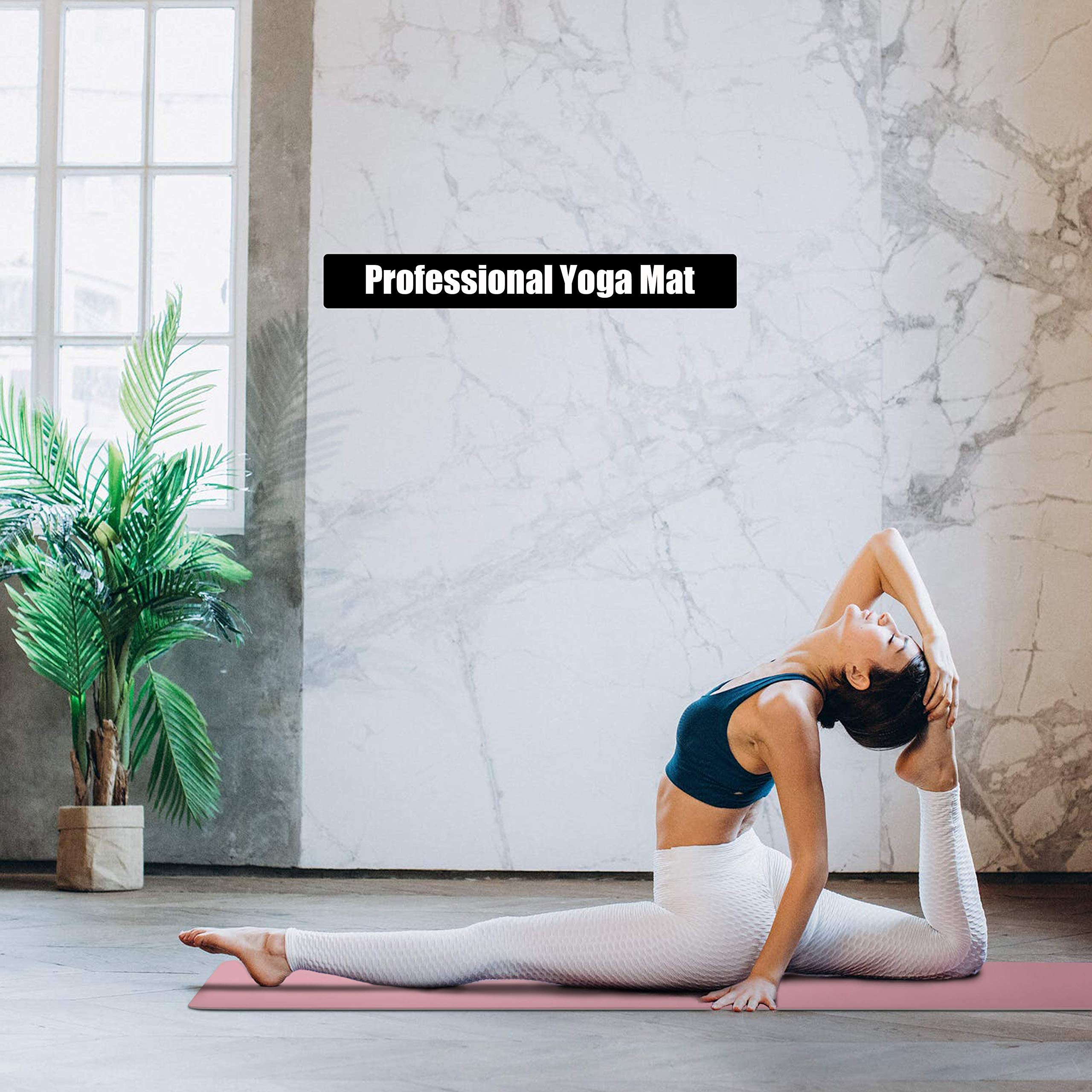 OGOGO Yoga Mat Double-Sided Non Slip,Eco Friendly Exercise Yoga Mat for Men and Women,Thick High Density Pro Mat with Carrying Strap