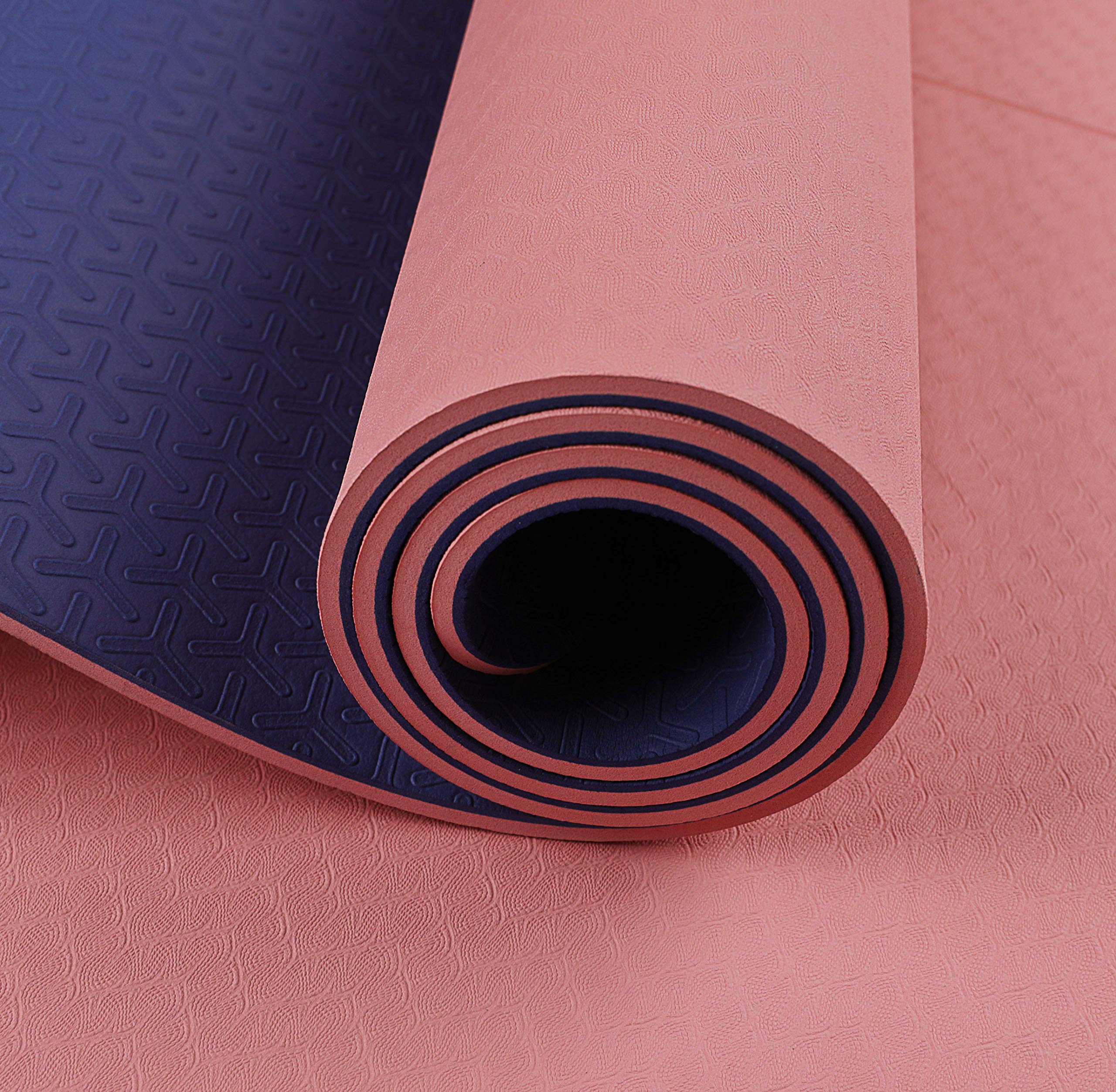OGOGO Yoga Mat Double-Sided Non Slip,Eco Friendly Exercise Yoga Mat for Men and Women,Thick High Density Pro Mat with Carrying Strap
