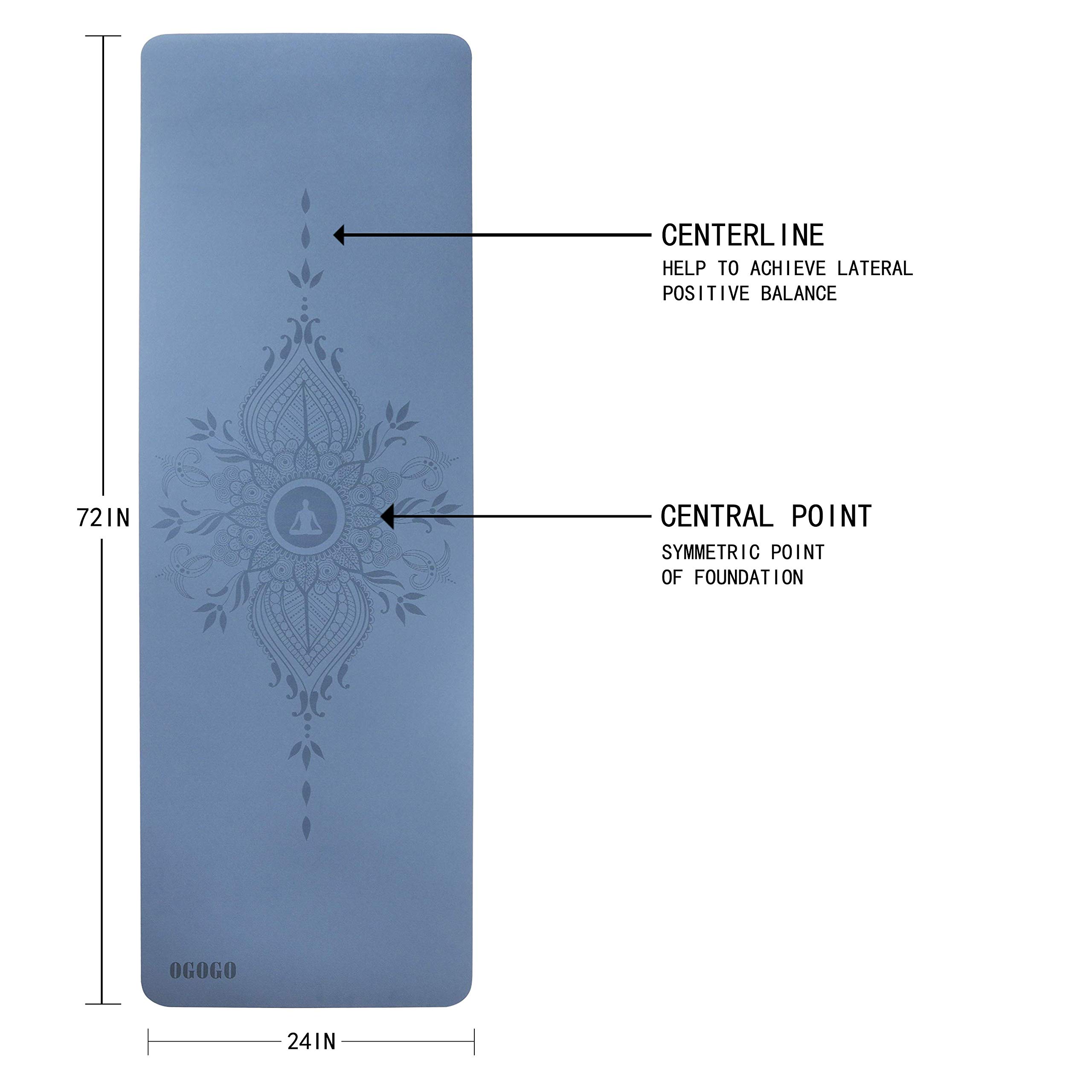 OGOGO Yoga Mat Double-Sided Non Slip,Eco Friendly Exercise Yoga Mat for Men and Women,Thick High Density Pro Mat with Carrying Strap