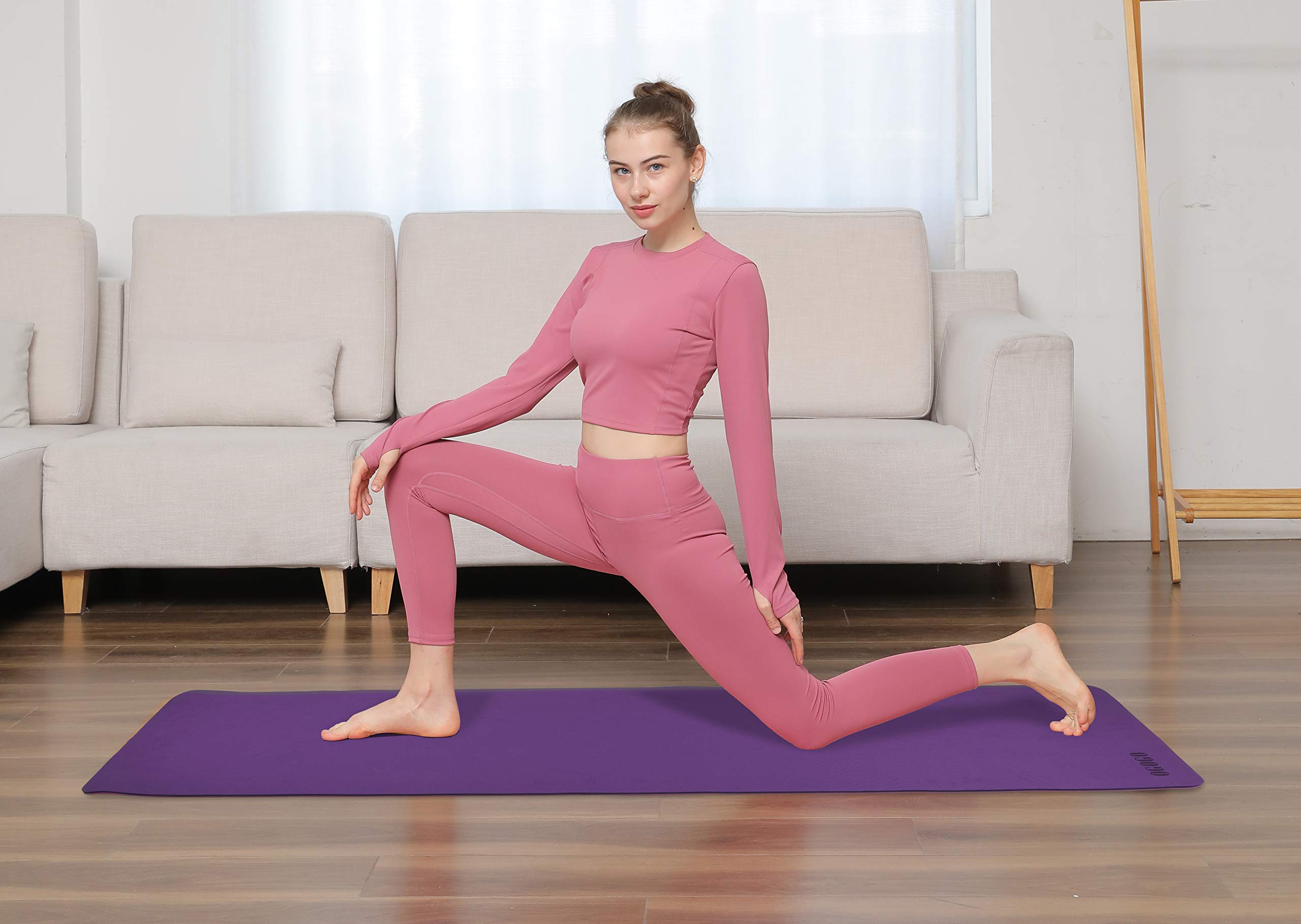 OGOGO Yoga Mat Double-Sided Non Slip,Eco Friendly Exercise Yoga Mat for Men and Women,Thick High Density Pro Mat with Carrying Strap