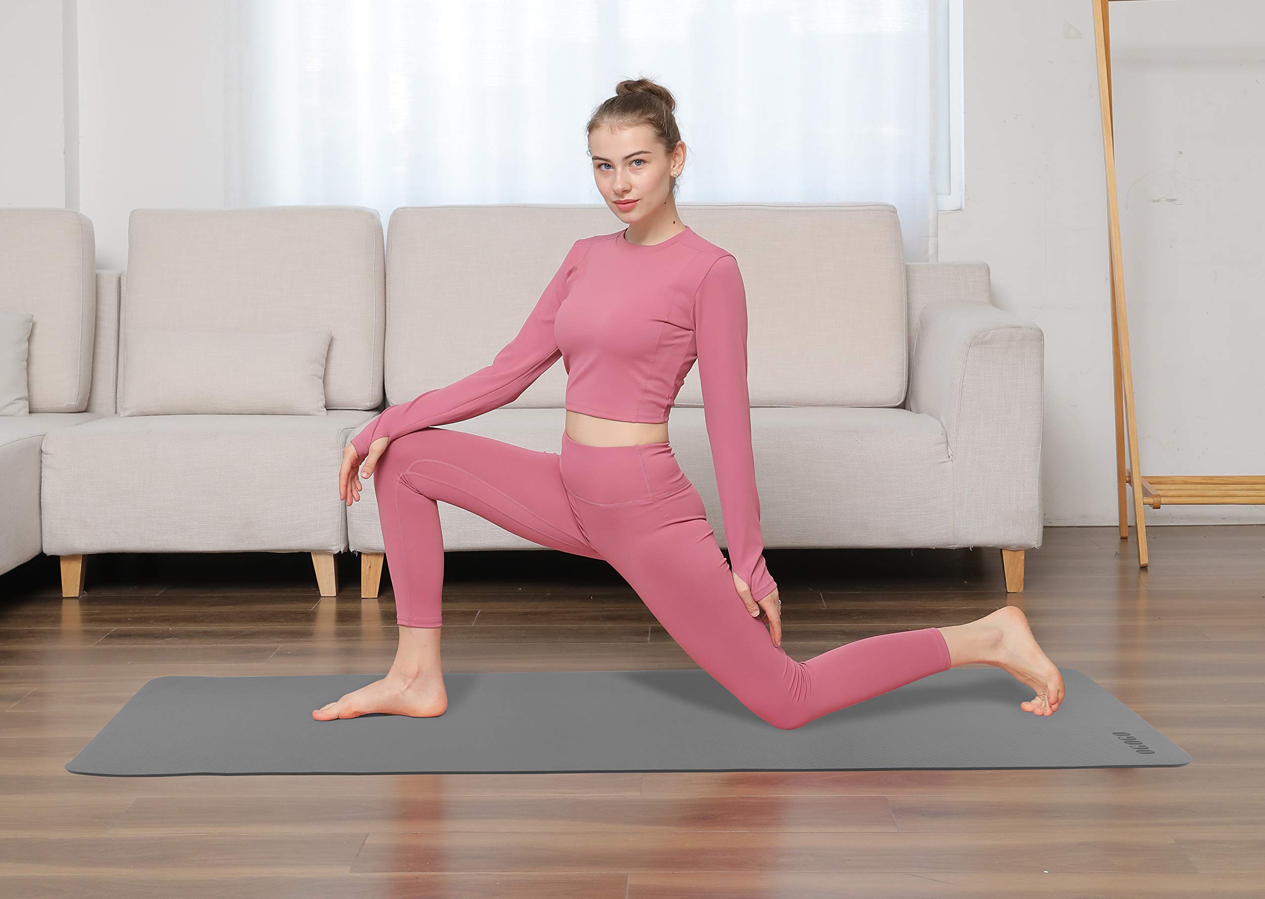OGOGO Yoga Mat Double-Sided Non Slip,Eco Friendly Exercise Yoga Mat for Men and Women,Thick High Density Pro Mat with Carrying Strap